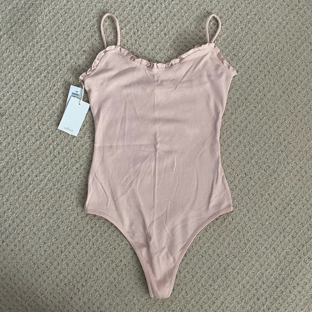 WILFRED Aritiza Adelma pink body suit thong SMALL
